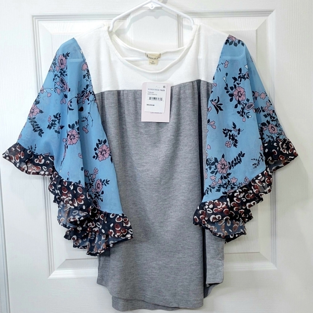 BAEA Color Block Flutter Sleeve